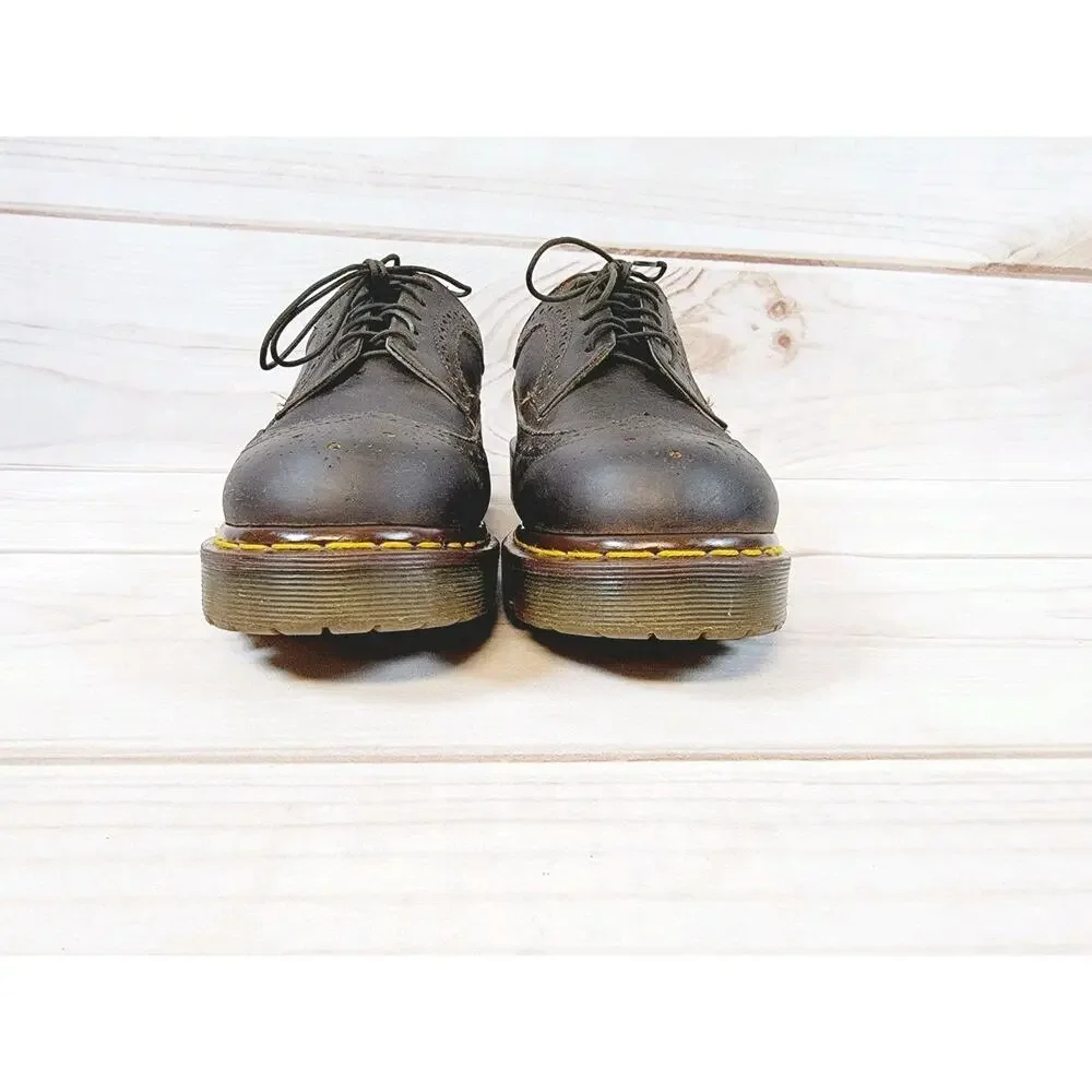 Doc Martens 3989/34 Brown Brogue Wingtip Oxford Shoes Mens Sz 7 Vintage England